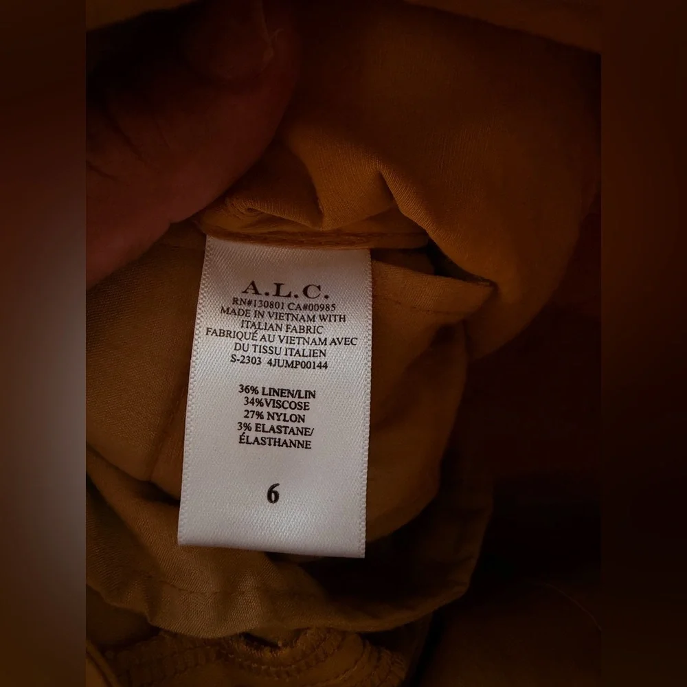 A.L.C. Gillian Sleeveless Belted Romper In Goldenrod Size S - Picture 13 of 14